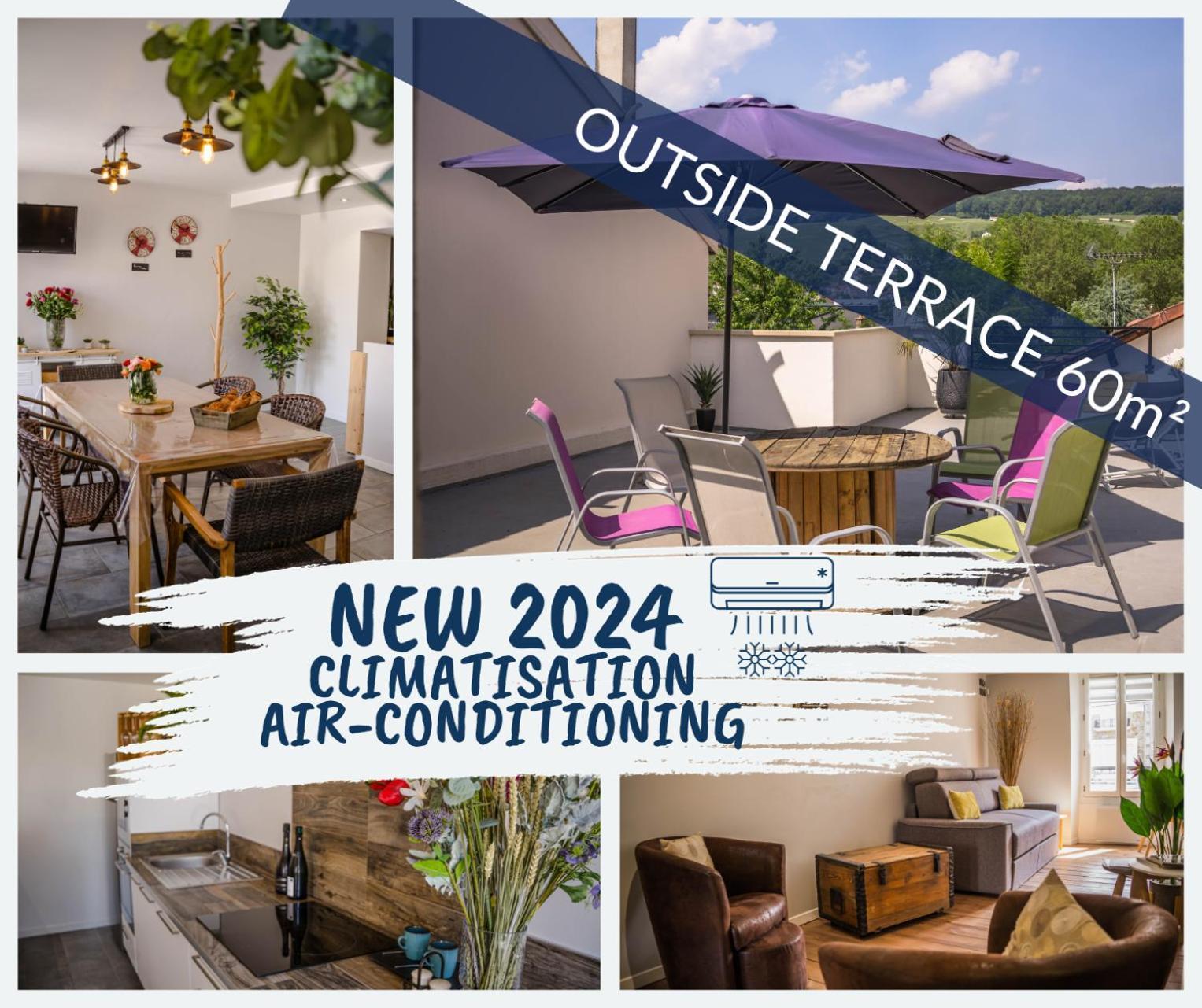 Terrasse 86 - Terrasse & Climatisation - 4-6 Personnes - Bnb Épernay Zewnętrze zdjęcie